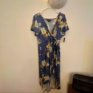 Irene Faux Wrap Brushed Knit Maxi Dress
